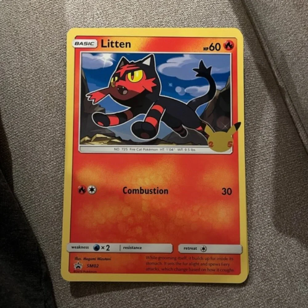 Pokemon | Toys | Pokemon Litten Fire Jumbo First Partner Promo Card 25th  Anniversary | Poshmark